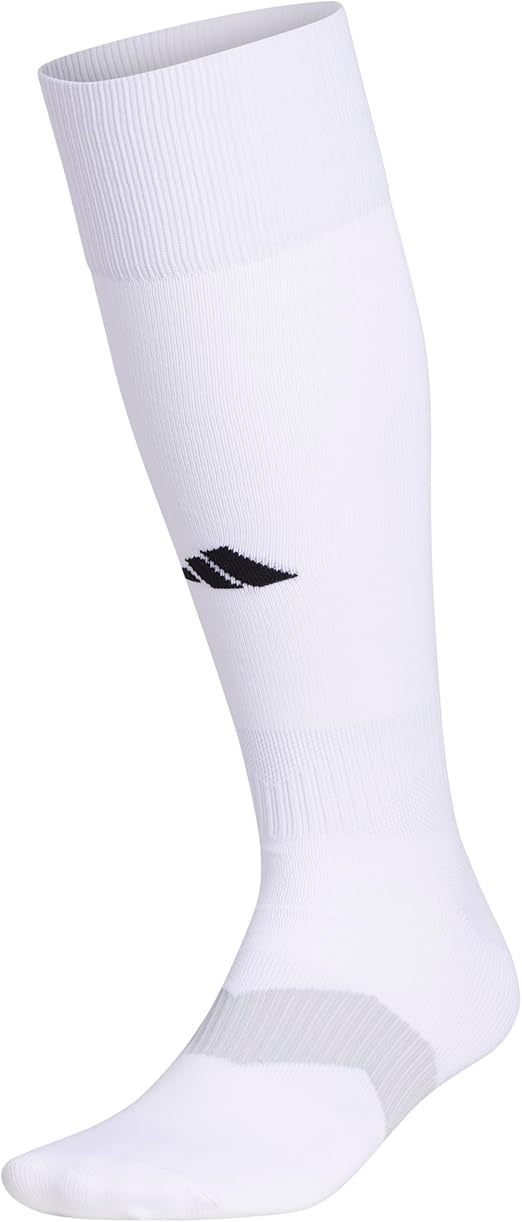 adidas Unisex Metro Knee-High Soccer Socks - White, Large