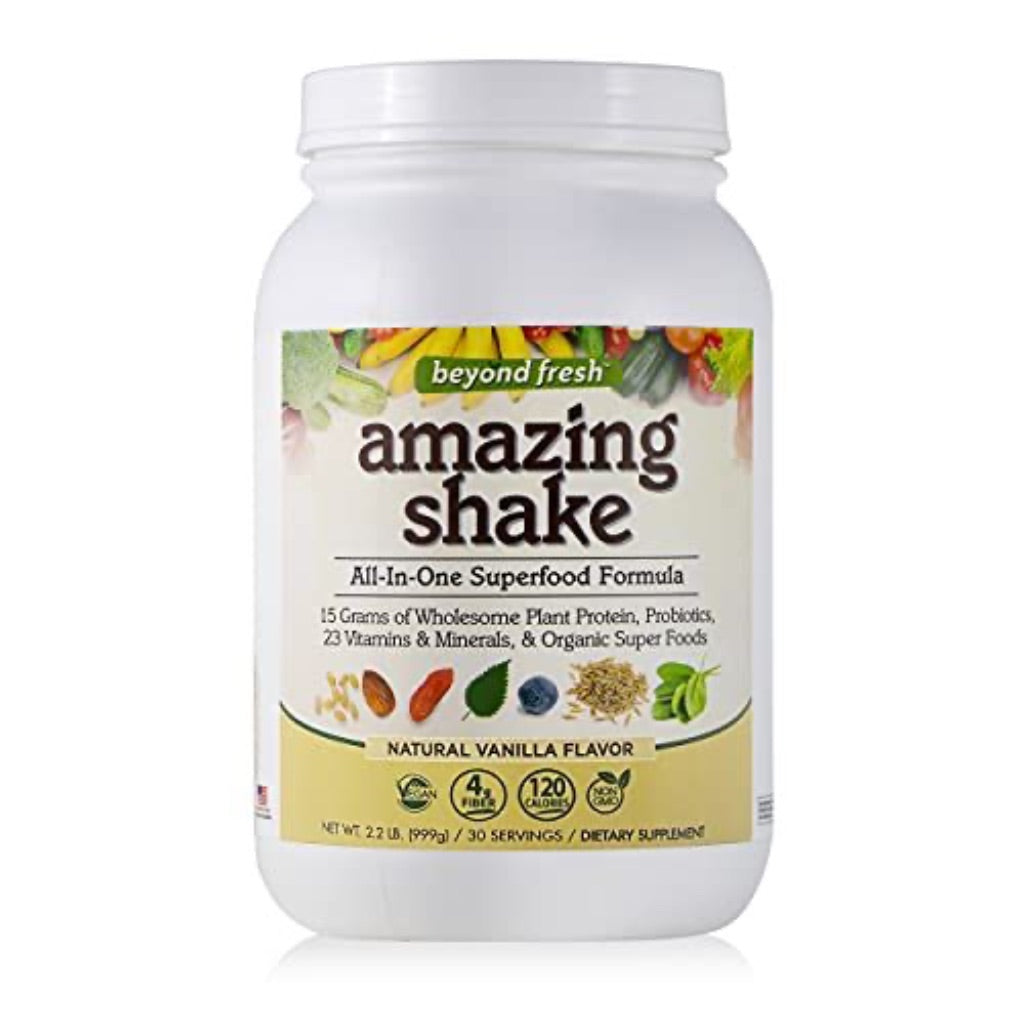 Beyond Fresh Amazing Shake Superfood Formula Meal Replacement Powder, Natural Vanilla Flavor, 2.2lb (30 Servings)