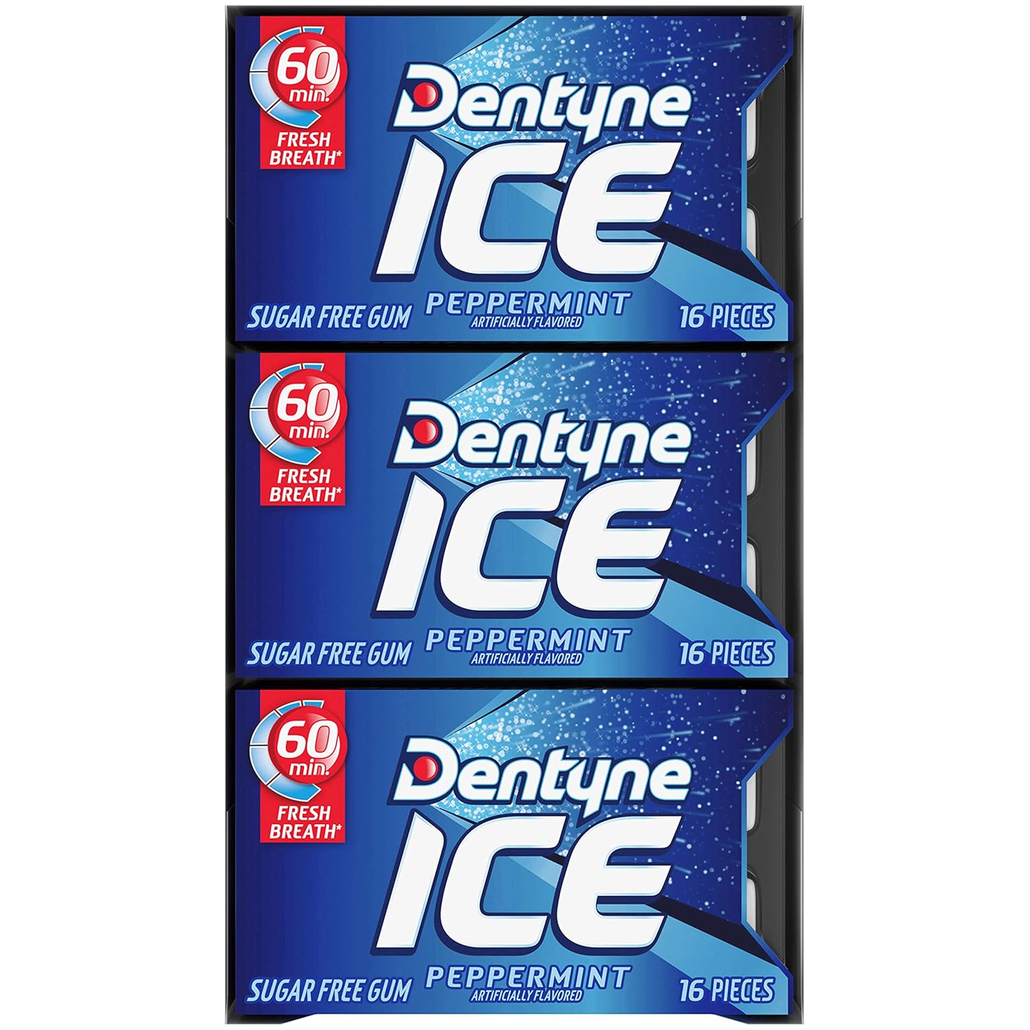 Dentyne Ice Sugar Free Gum - Peppermint, 16 Piece Pack (9 Packs)