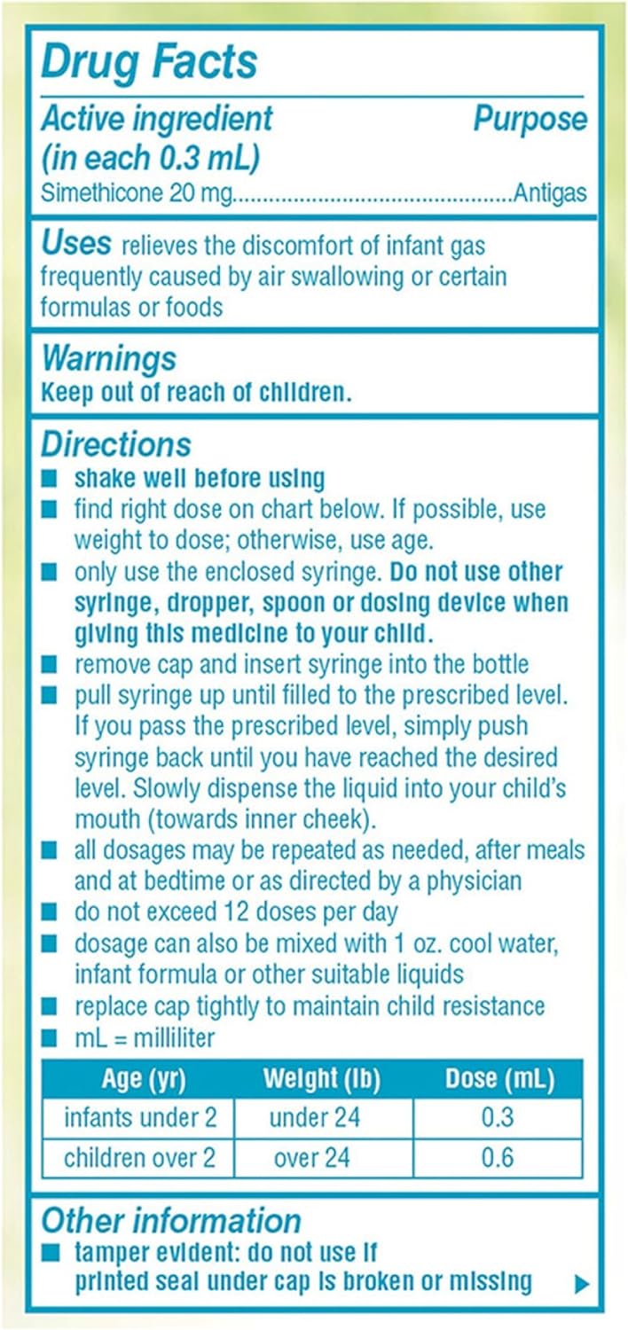 Infants' Mylicon Gas Relief Drops, Dye Free, 50 Doses (0.5 fl oz)