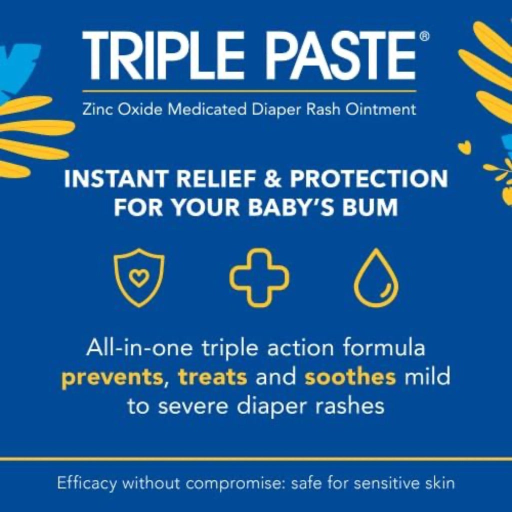 Triple Paste All-in-One Triple Protection Diaper Rash Cream, Fragrance Free - 3oz
