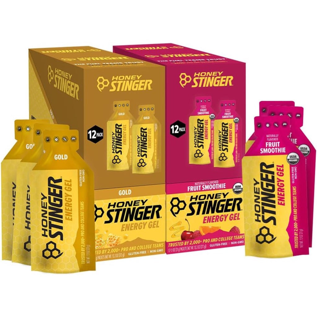Honey Stinger Energy Gel Variety Pack, Gold and Organic Fruit Smoothie, 1.1oz - 24ct