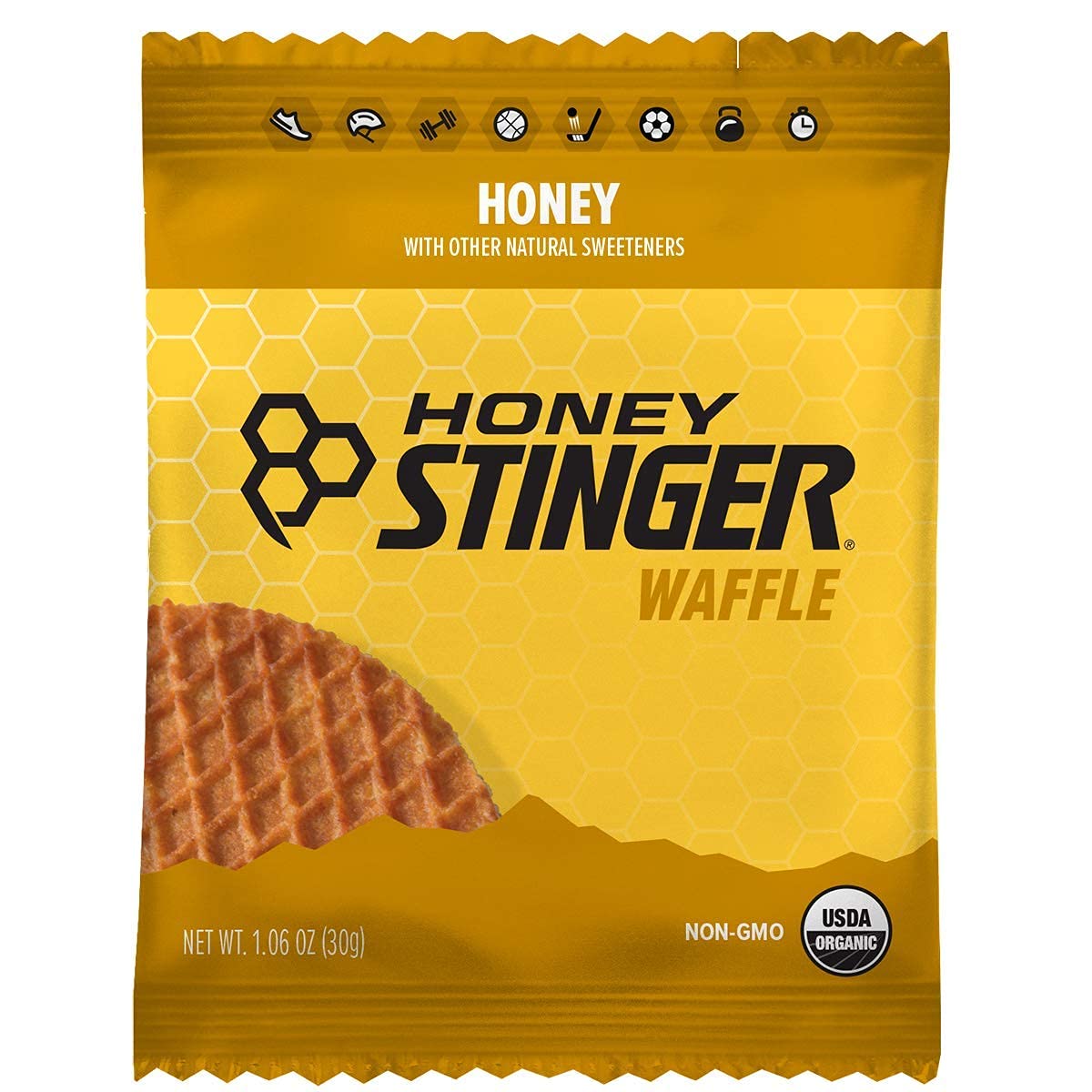 Honey Stinger Organic Energy Waffles, Honey, 1.06oz - 16ct