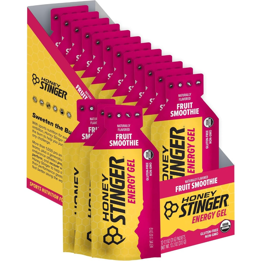 Honey Stinger Organic Energy Gels, Fruit Smoothie, 1.1oz - 12 Pack