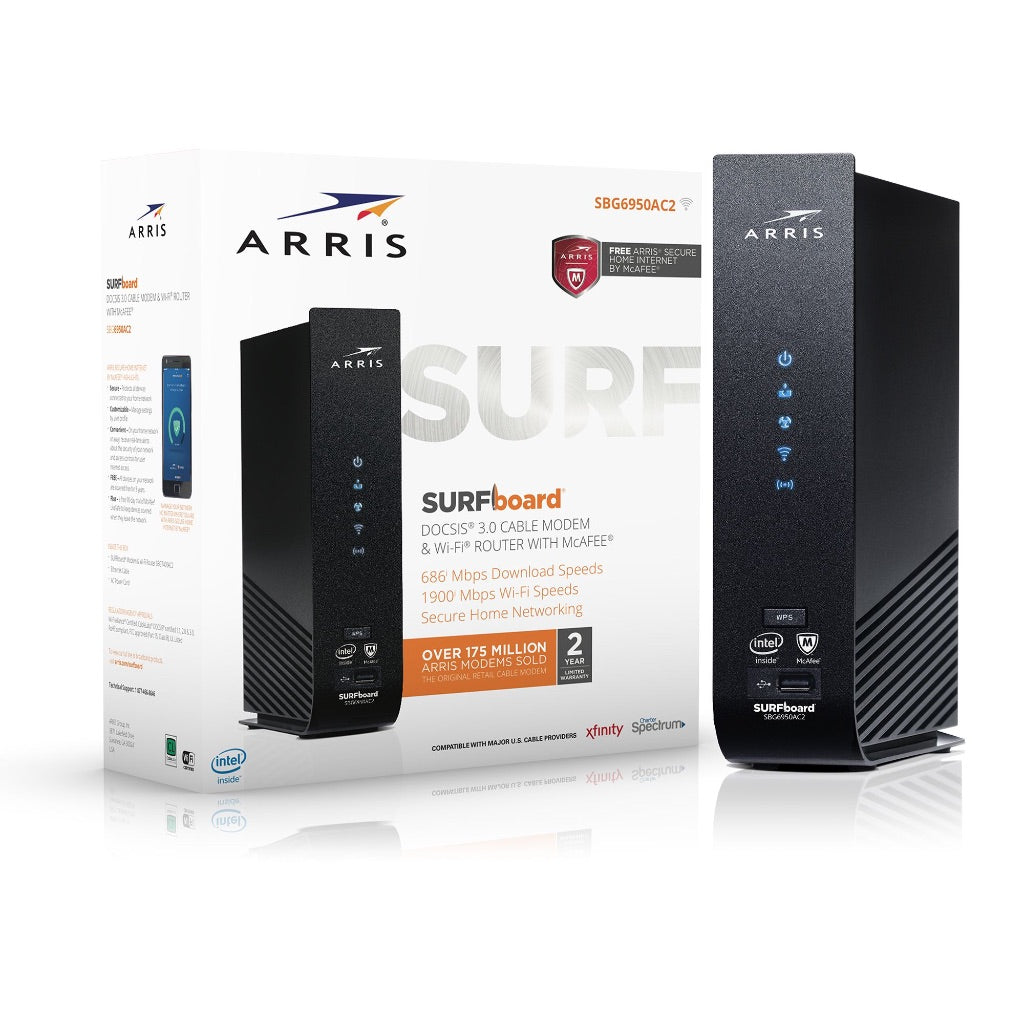 ARRIS Surfboard SBG6950AC2-RB Refurbished DOCSIS 3.0 Cable Modem & Wi-Fi Router