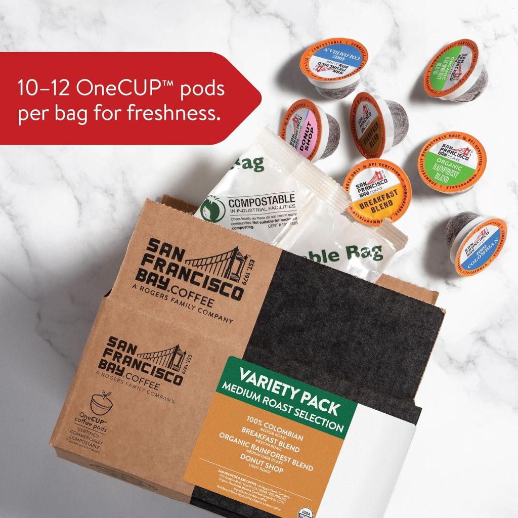 San Francisco Bay Compostable Coffee Pods - Variety Pack Medium Roast (40 Ct)