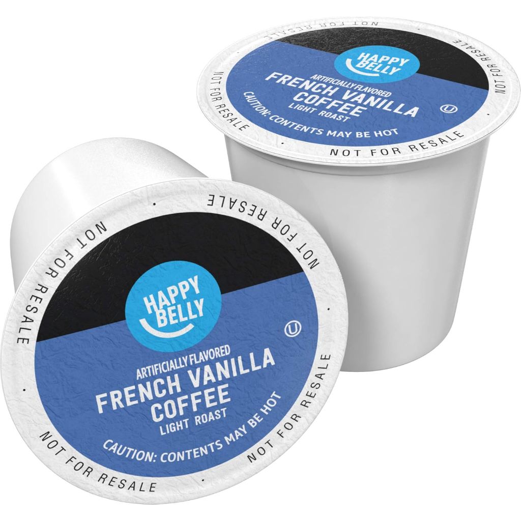 Happy Belly French Vanilla Light Roast Keurig K-Cup Coffee Pods, 100ct