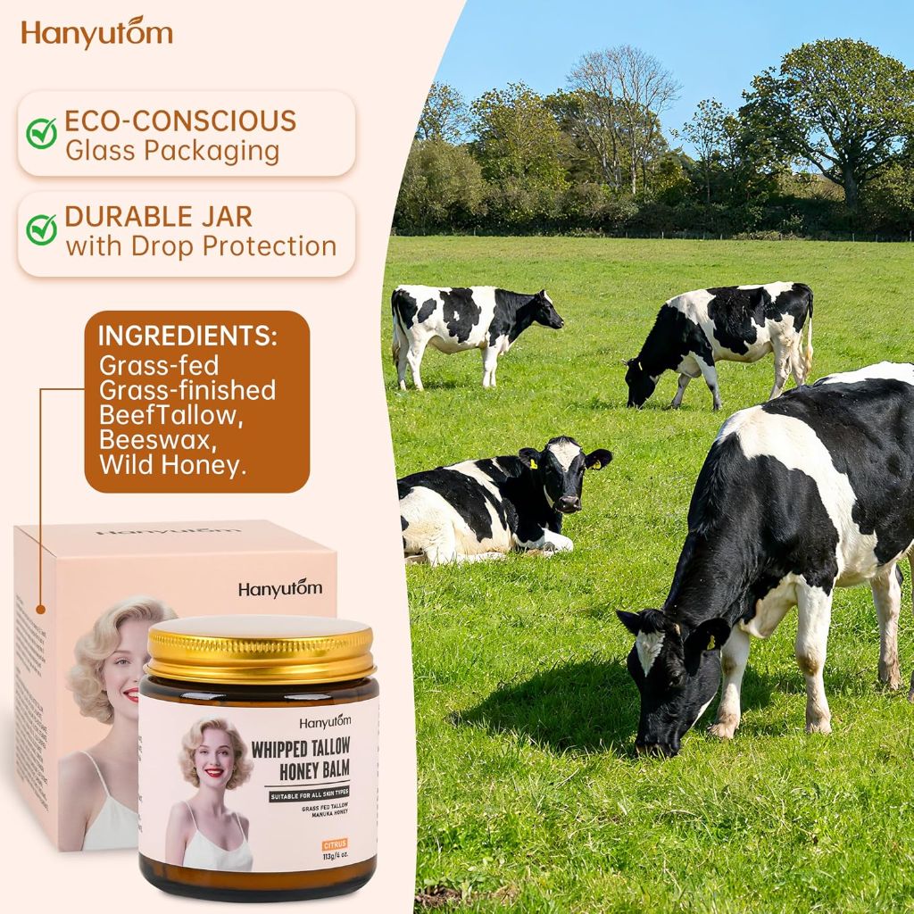 Hanyutom Whipped Tallow Honey Balm - 4oz. Citrus