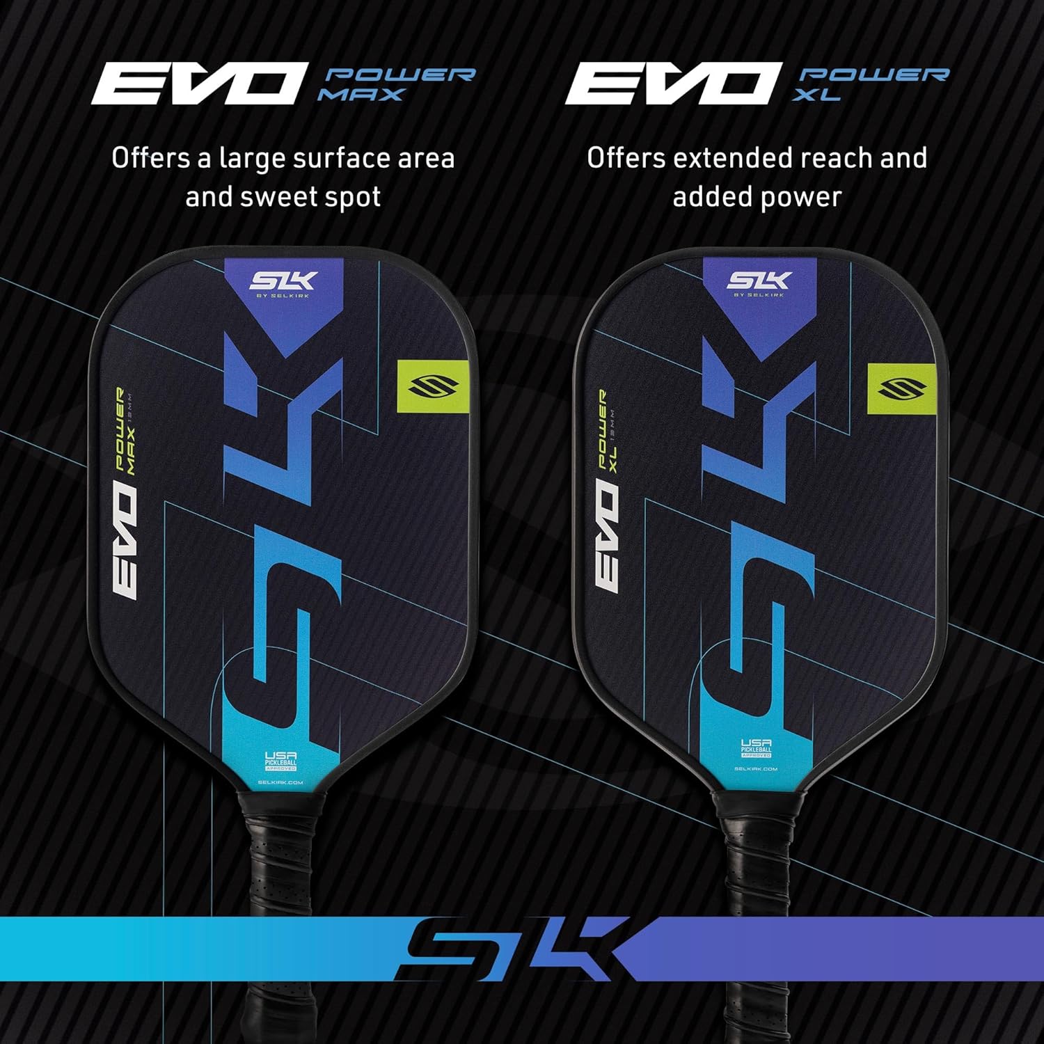 Selkirk SLK Evo Power XL Pickleball Paddle - Oasis Blue