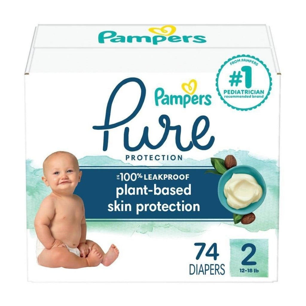 Pampers Pure Protection Diapers - Size 2, 74ct Super Pack