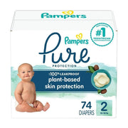 Pampers Pure Protection Diapers - Size 2, 74ct Super Pack