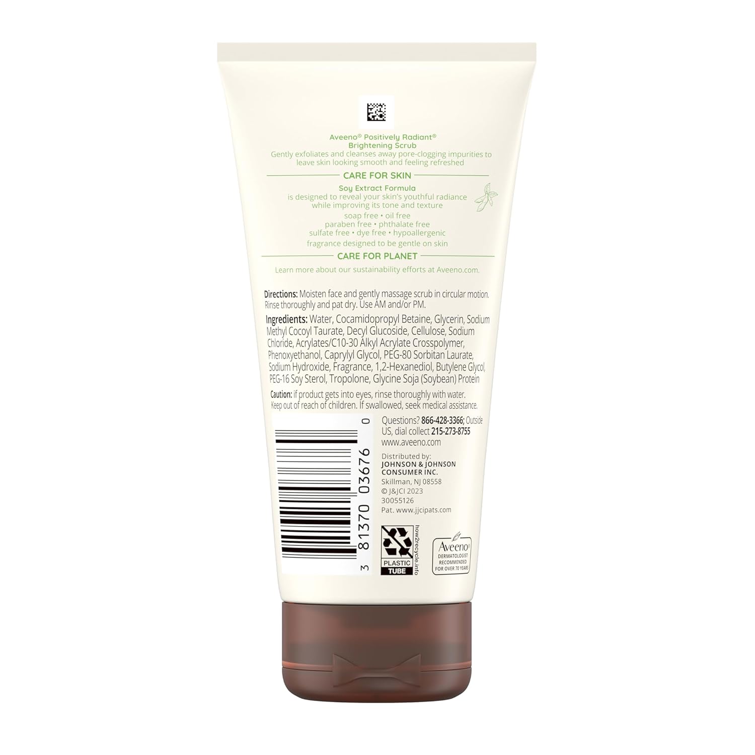 Aveeno Positively Radiant Brightening & Exfoliating Face Scrub Wash, 5 oz