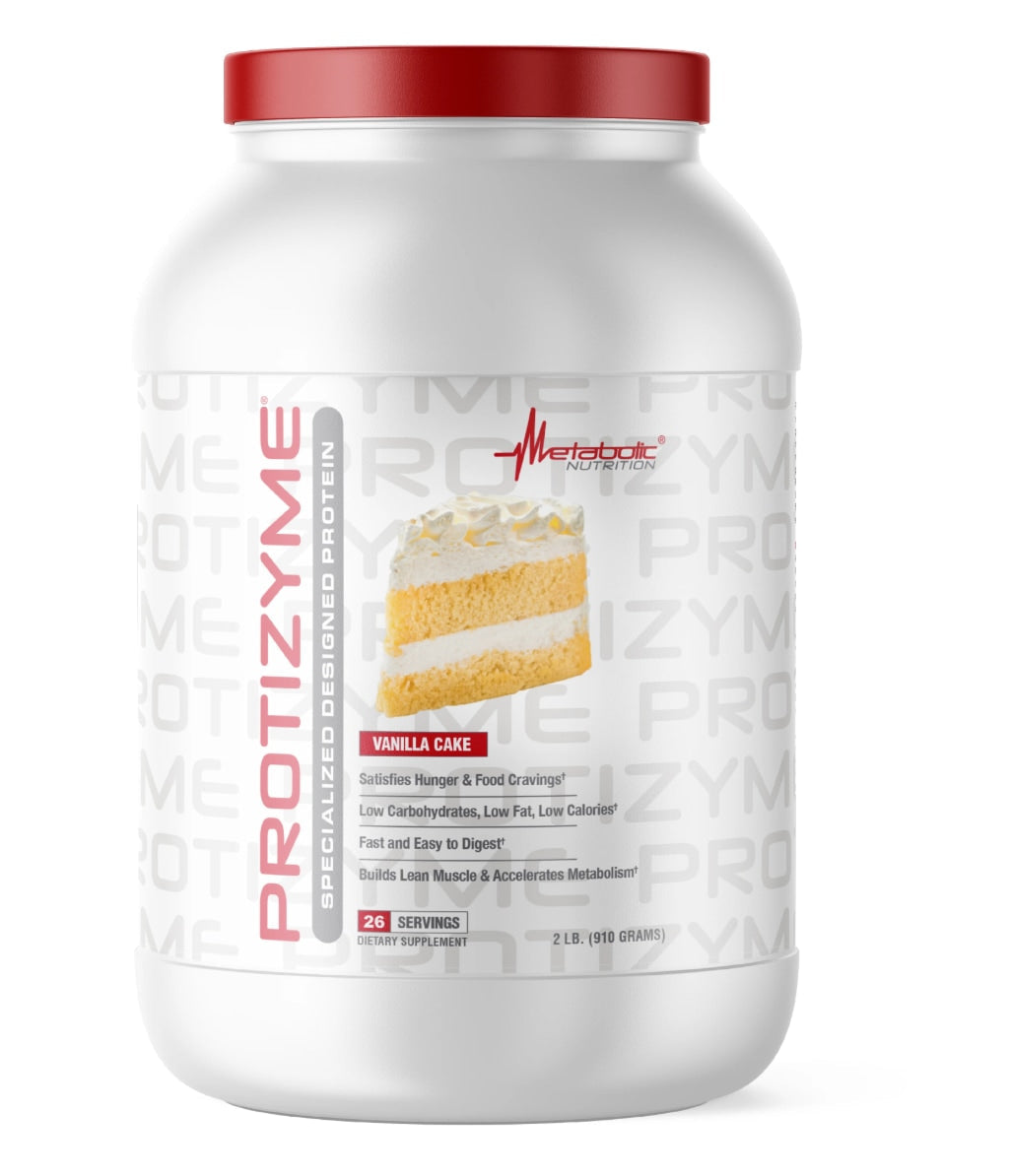 Metabolic Nutrition Protizyme 100% Whey Protein Powder - Vanilla Cake, 2lb
