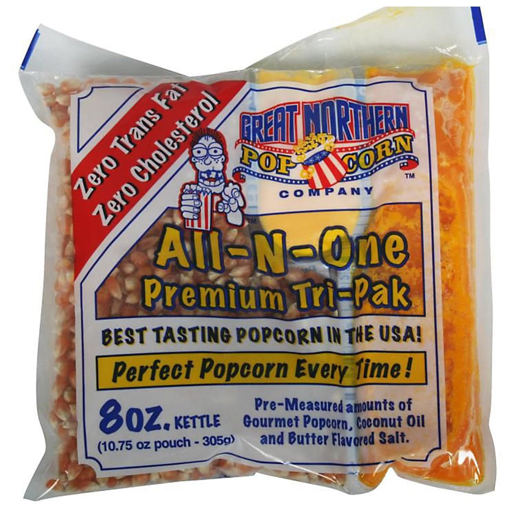 Great Northern Popcorn Co. Popcorn Packs, Pre-Measured, Movie Theater Style, All-in-One Kernel, Salt, Oil Packets for Popcorn Machines, 8oz (24ct.)