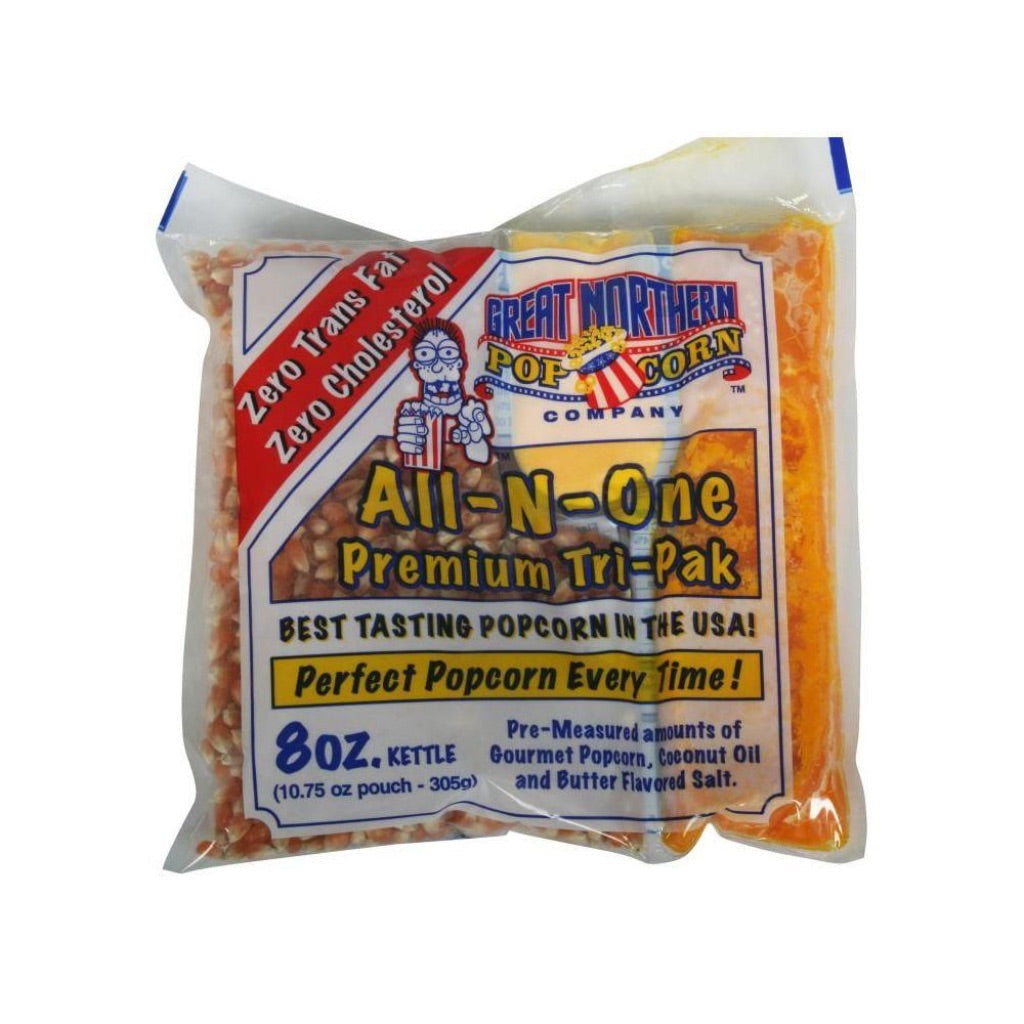Great Northern Popcorn Co. Popcorn Packs, Pre-Measured, Movie Theater Style, All-in-One Kernel, Salt, Oil Packets for Popcorn Machines, 8oz (24ct.)