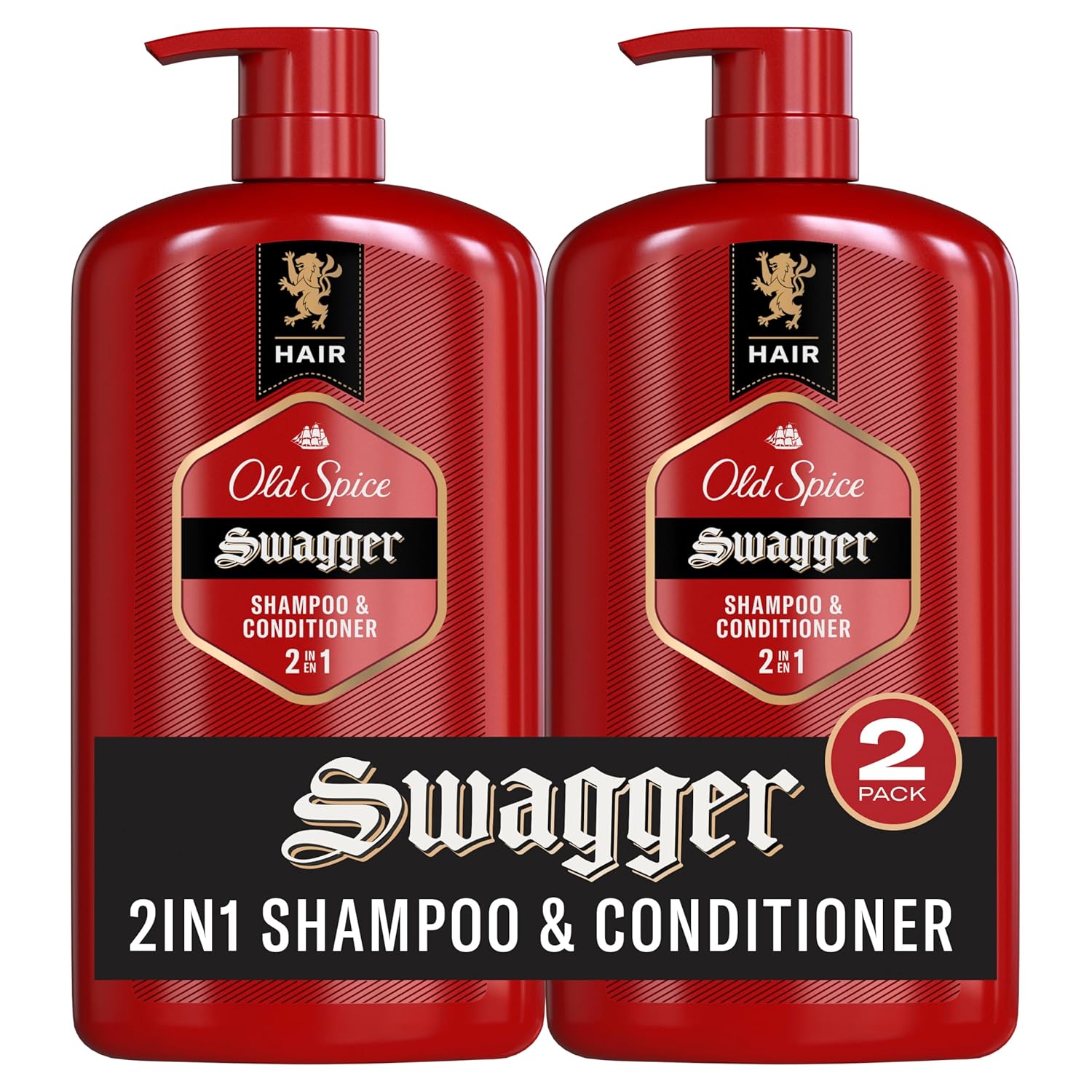 Old Spice Men's 2-in-1 Shampoo & Conditioner for All Hair Types - Swagger, 29 fl. oz. (2 Pack)