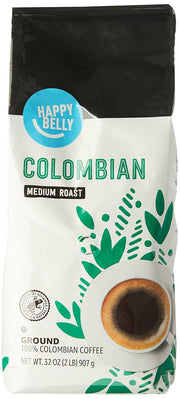 Happy Belly Colombian Medium Roast Ground Coffee, 2 Pound