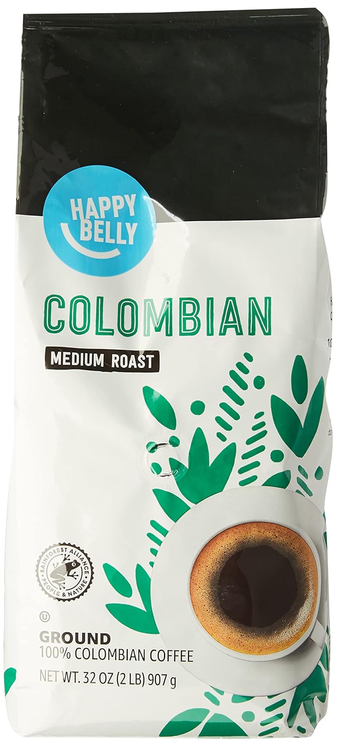 Happy Belly Colombian Medium Roast Ground Coffee, 2 Pound