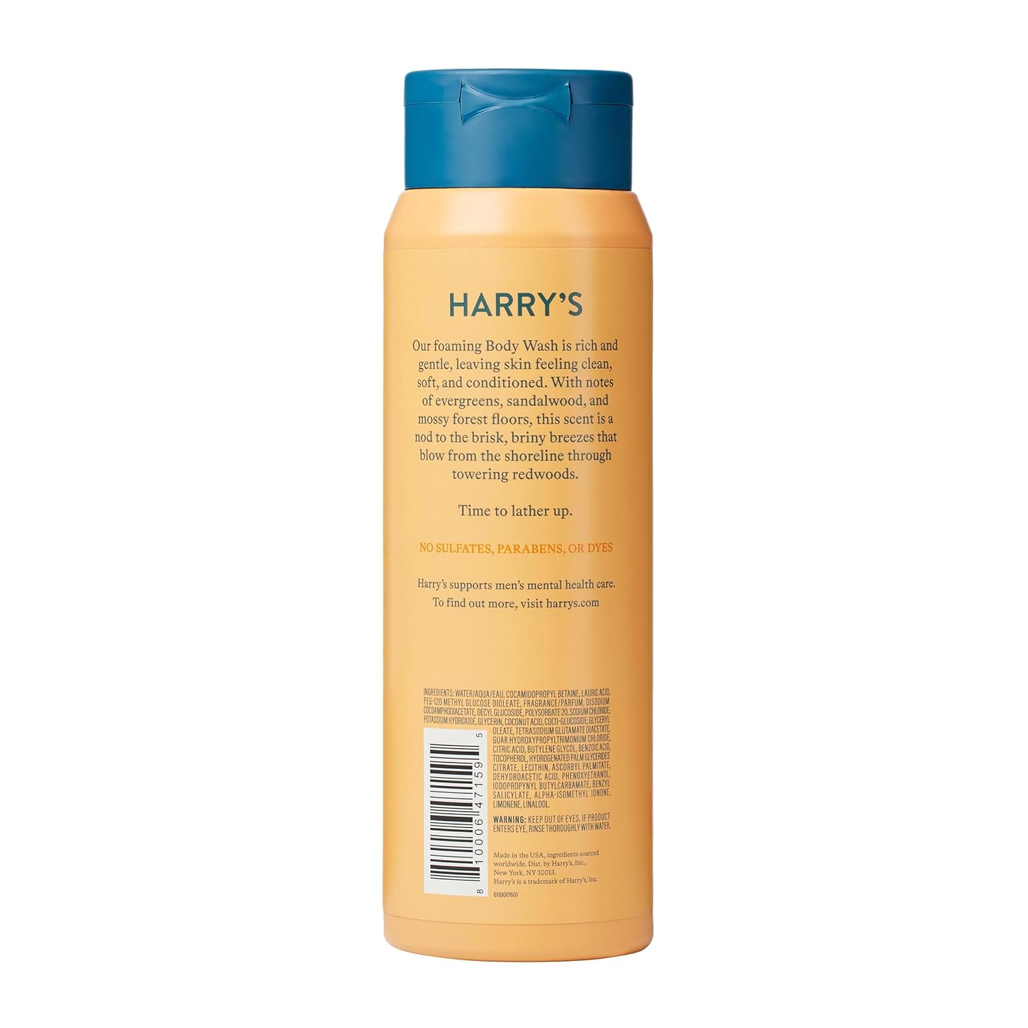 Harry's Men's Body Wash, Redwood Scent of Coastal Woodlands, 16 fl. oz.