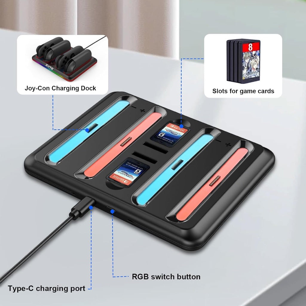 Charging Dock for 2025 Nintendo Switch 2 JoyCon Controller, Fast Charging Station w/Magnetic & Weighted Base, LED Indicators