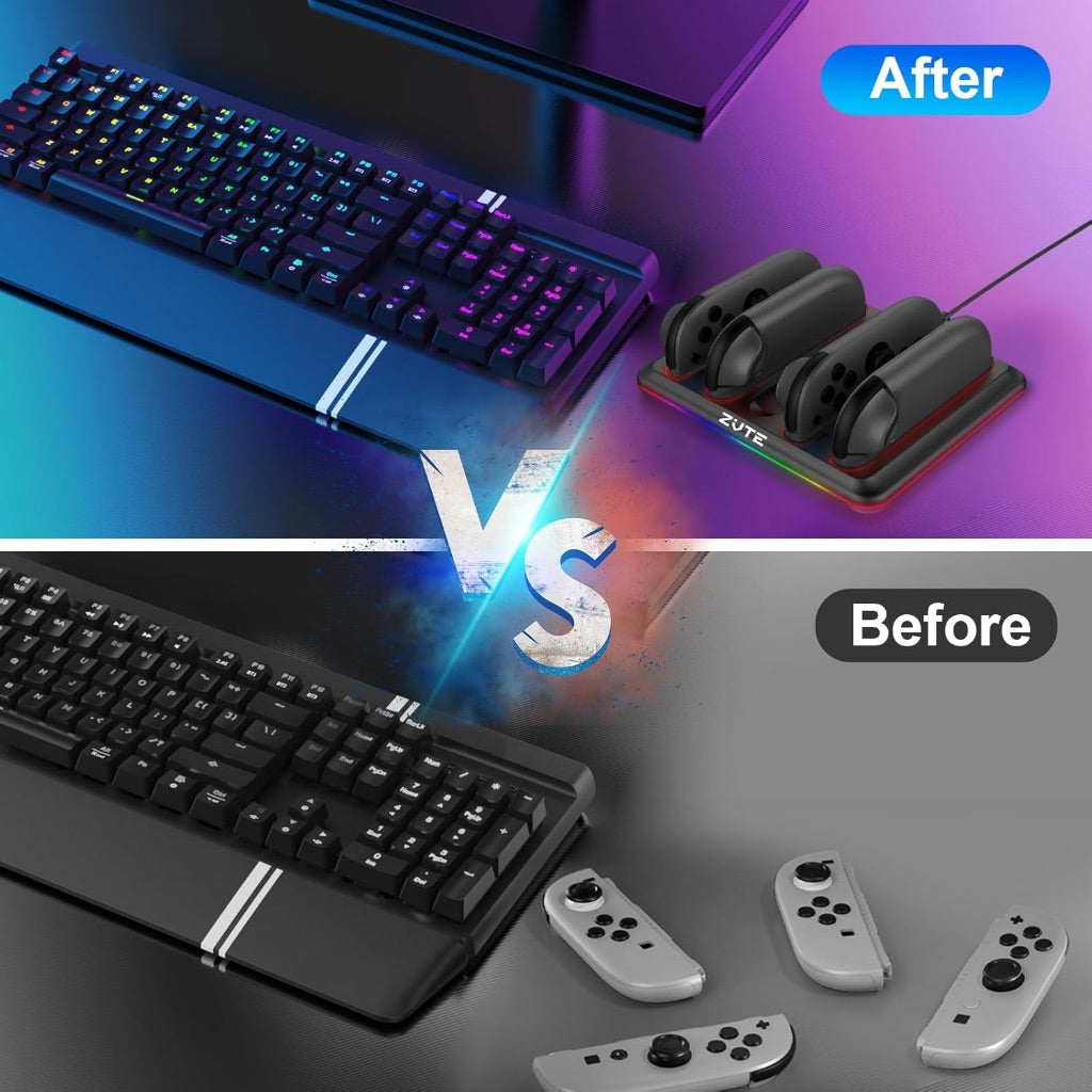 Charging Dock for 2025 Nintendo Switch 2 JoyCon Controller, Fast Charging Station w/Magnetic & Weighted Base, LED Indicators