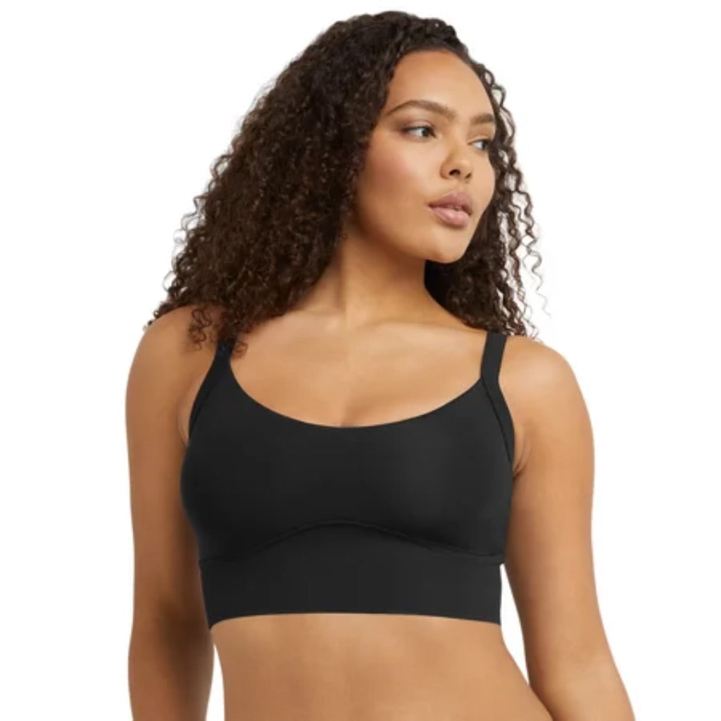 Maidenform Women's M Seamless Crop Tank Wireless Bralette - Black, Large