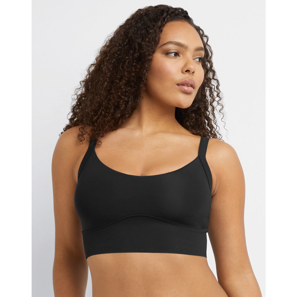 Maidenform Women's M Seamless Crop Tank Wireless Bralette - Black, Large