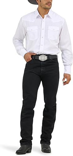Wrangler Men's Cowboy Cut Stretch Slim Boot Cut Jeans - Black, 36W x 36L