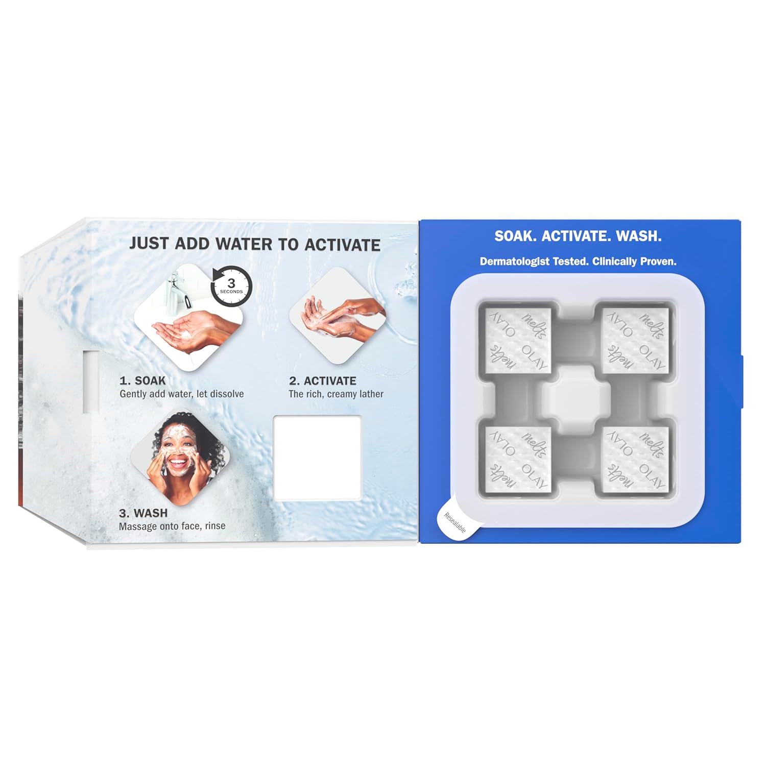 Olay Cleansing Melts Water-Activated Daily Facial Cleanser w/Hyaluronic Acid - 32ct (2 Pack)