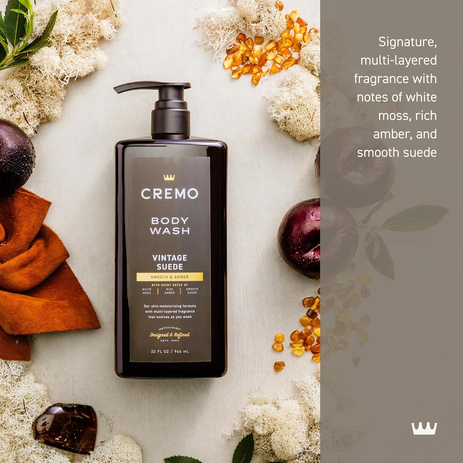 Cremo Men's Body Wash - Vintage Suede, 32 fl. oz.