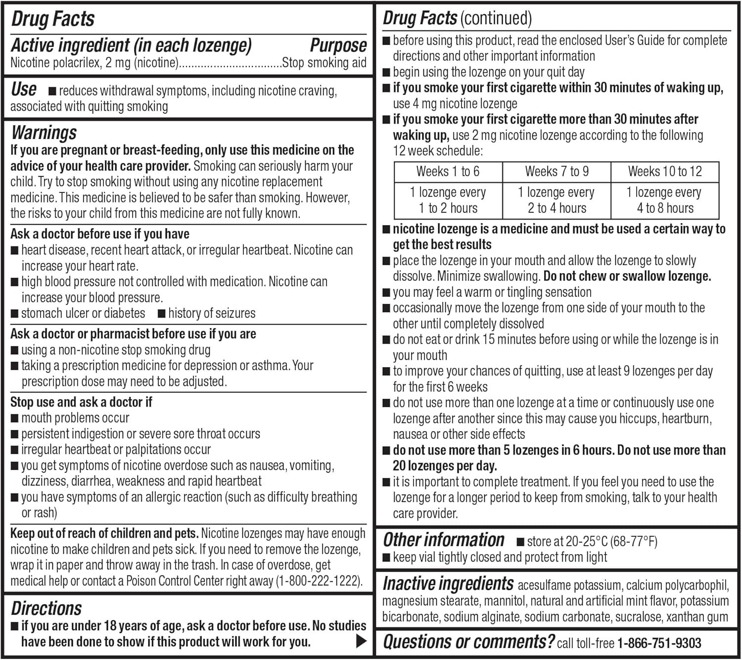 Amazon Basic Care Mini Nicotine Polacrilex Lozenge 2 mg (Nicotine) - Mint, 216 Count