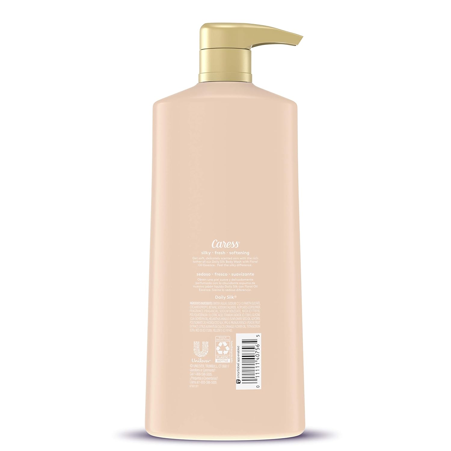 Caress Daily Silk Body Wash with Pump - White Peach & Orange Blossom, 25.4 fl. oz.