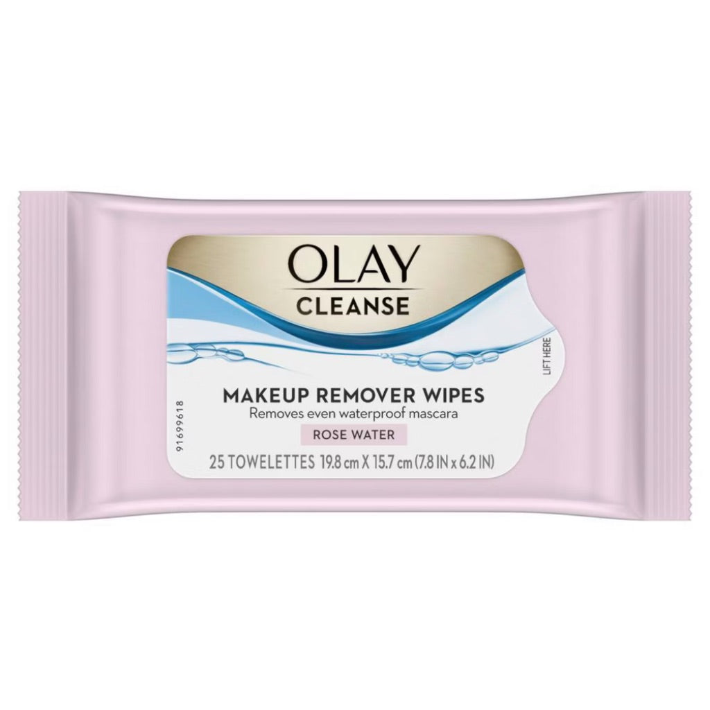 Olay Cleanse Makeup Remover Wipes - Rose Water, 25 Wipes