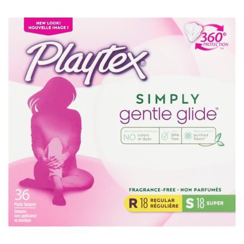 Playtex Gentle Glide 360 Tampons, Unscented - Regular & Super (36ct.)