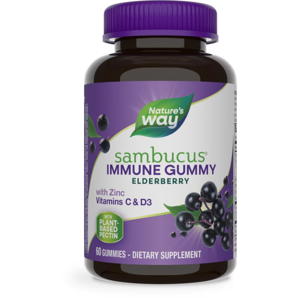 Nature's Way Sambucus Elderberry Immune Gummies w/Vitamins C, D3, & Zinc - 60ct.
