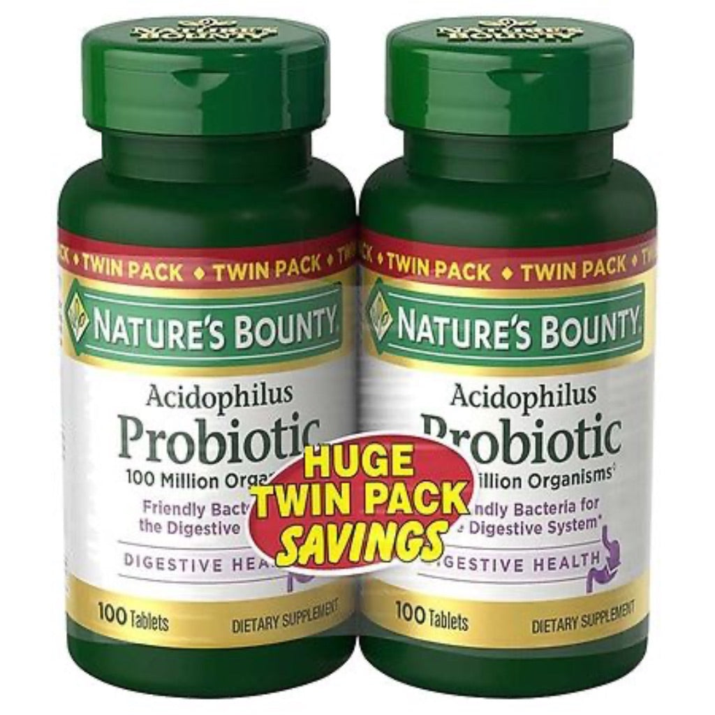 Nature's Bounty Acidophilus Probiotic - 100 Tablets (2 Pack)