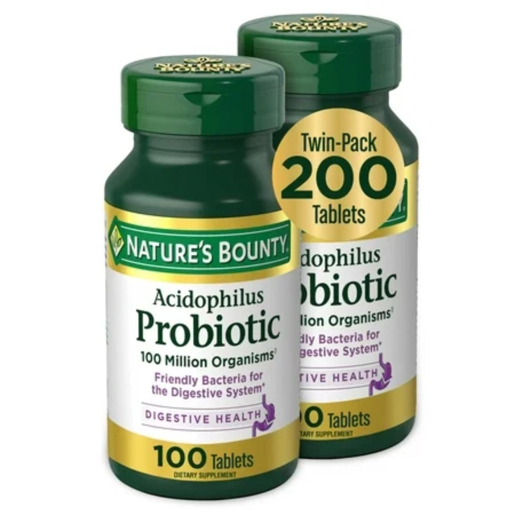 Nature's Bounty Acidophilus Probiotic - 100 Tablets (2 Pack)