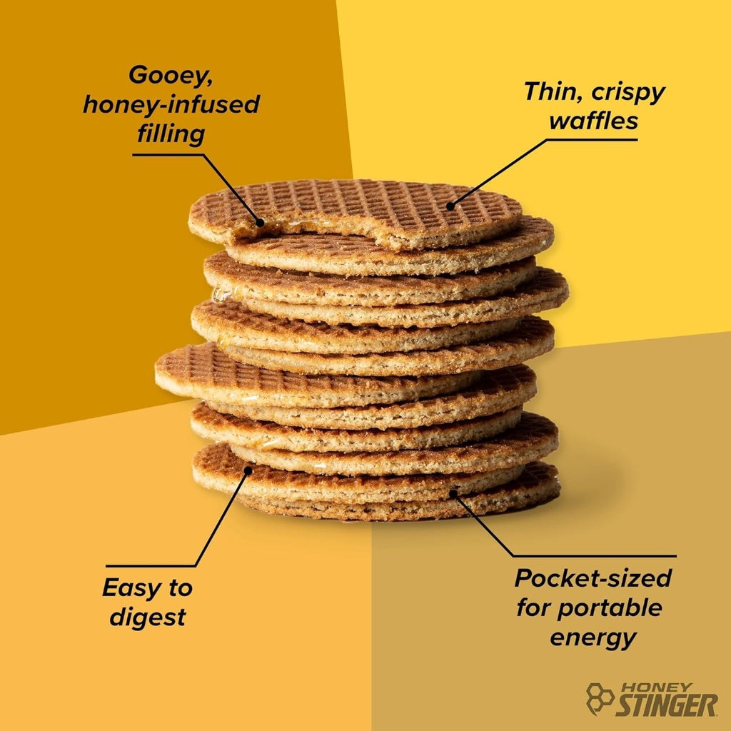Honey Stinger Organic Energy Waffles, Honey, 1.06oz - 24ct