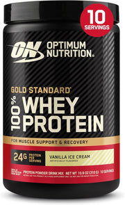 Optimum Nutrition Gold Standard 100% Whey Protein Powder - Vanilla Ice Cream, 10.9oz (10 Servings)