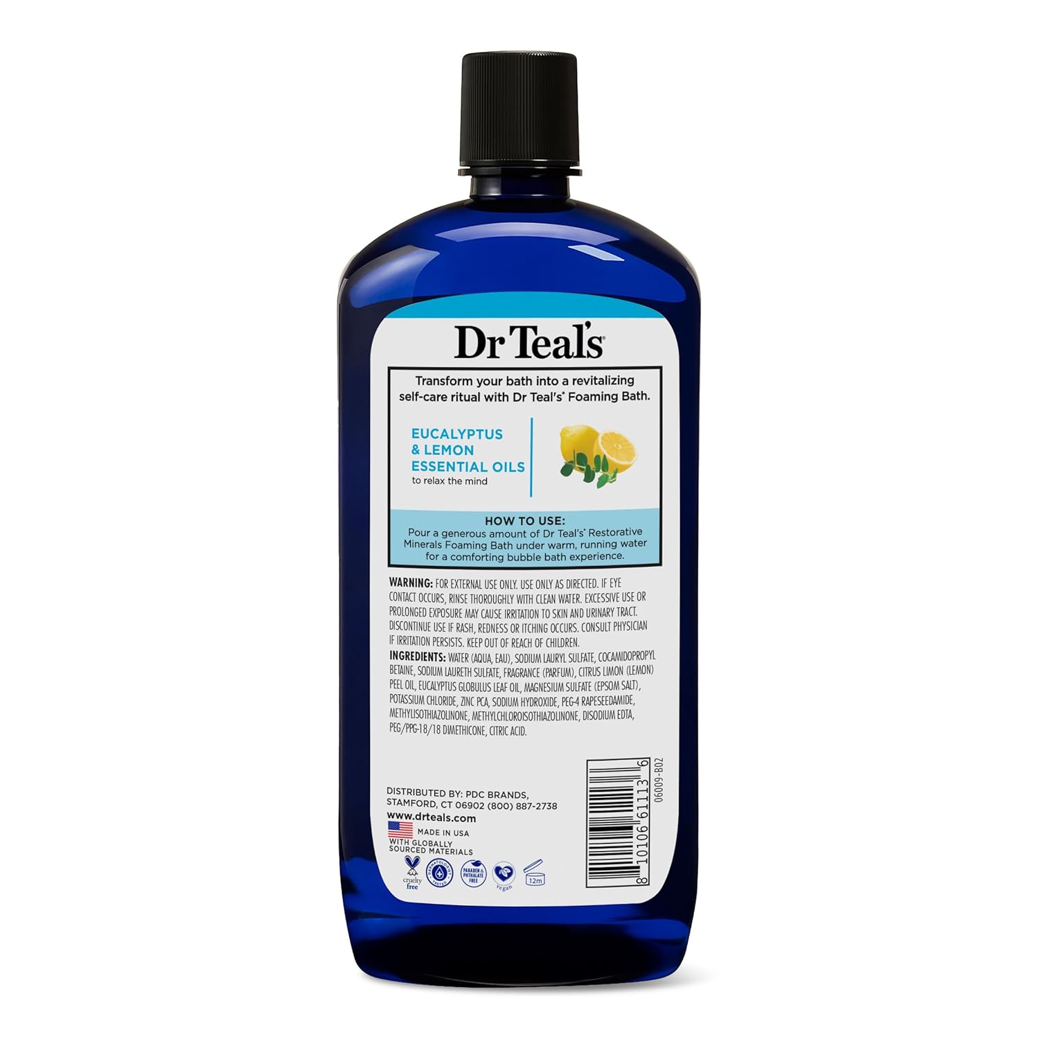 Dr Teal's Foaming Bath with Pure Epsom Salt, Restorative Minerals, 34 fl. oz.