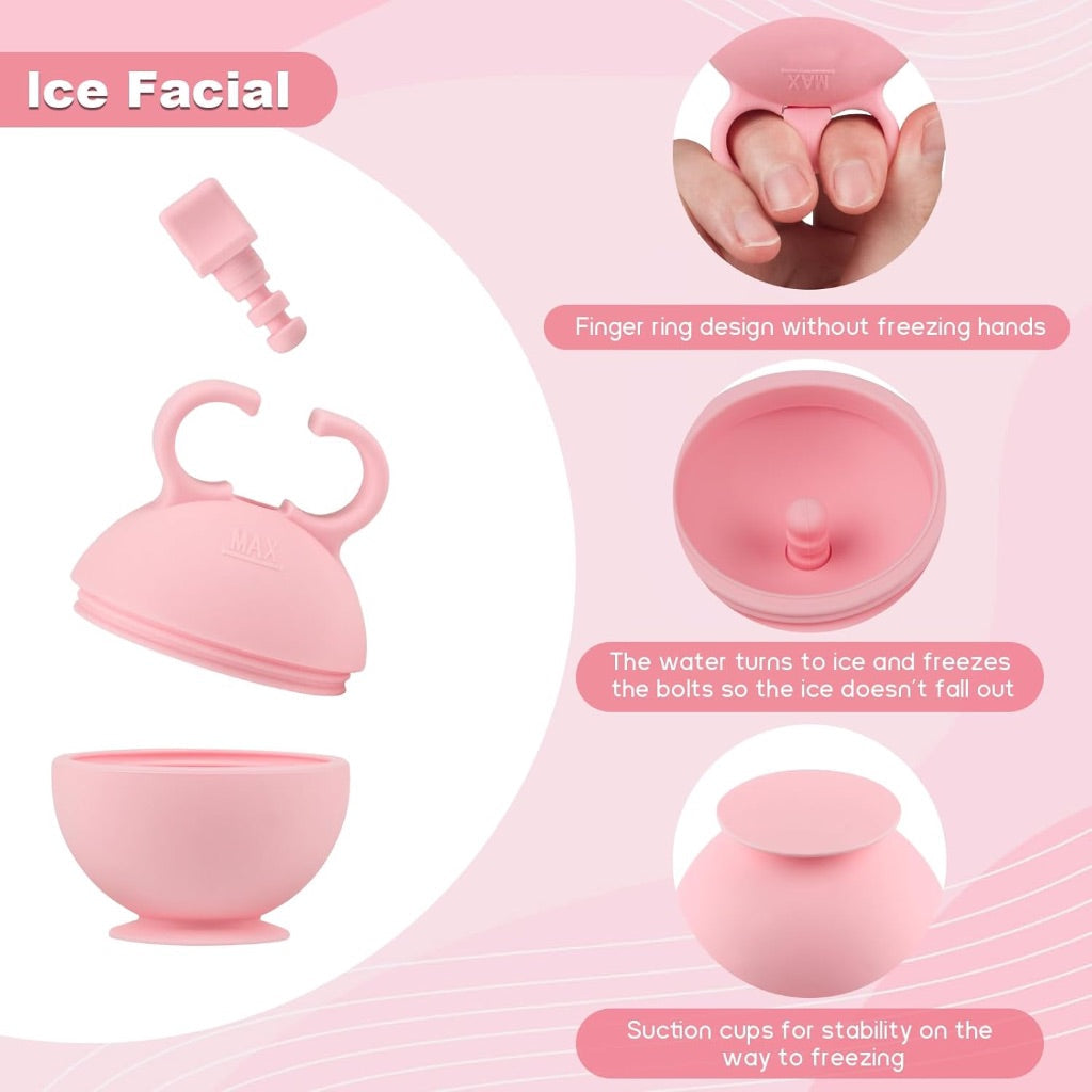 Ice Roller for Face, Neck, Body, and Eyes - 2 Pack (Pink & Blue)