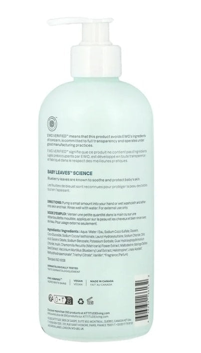 (2 Pack) ATTITUDE Baby Leaves Science 2-in-1 Shampoo & Body Wash - Good Night, 16 fl. oz.