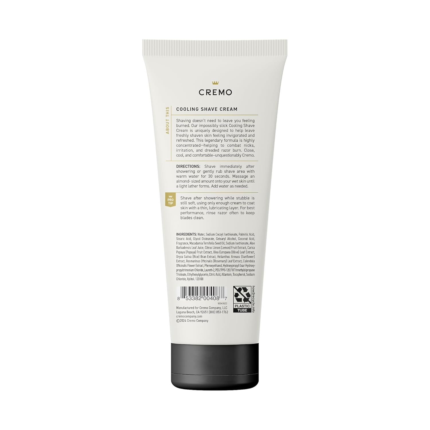 Cremo Men's Cooling Shave Cream - Refreshing Mint, 6 fl. oz.