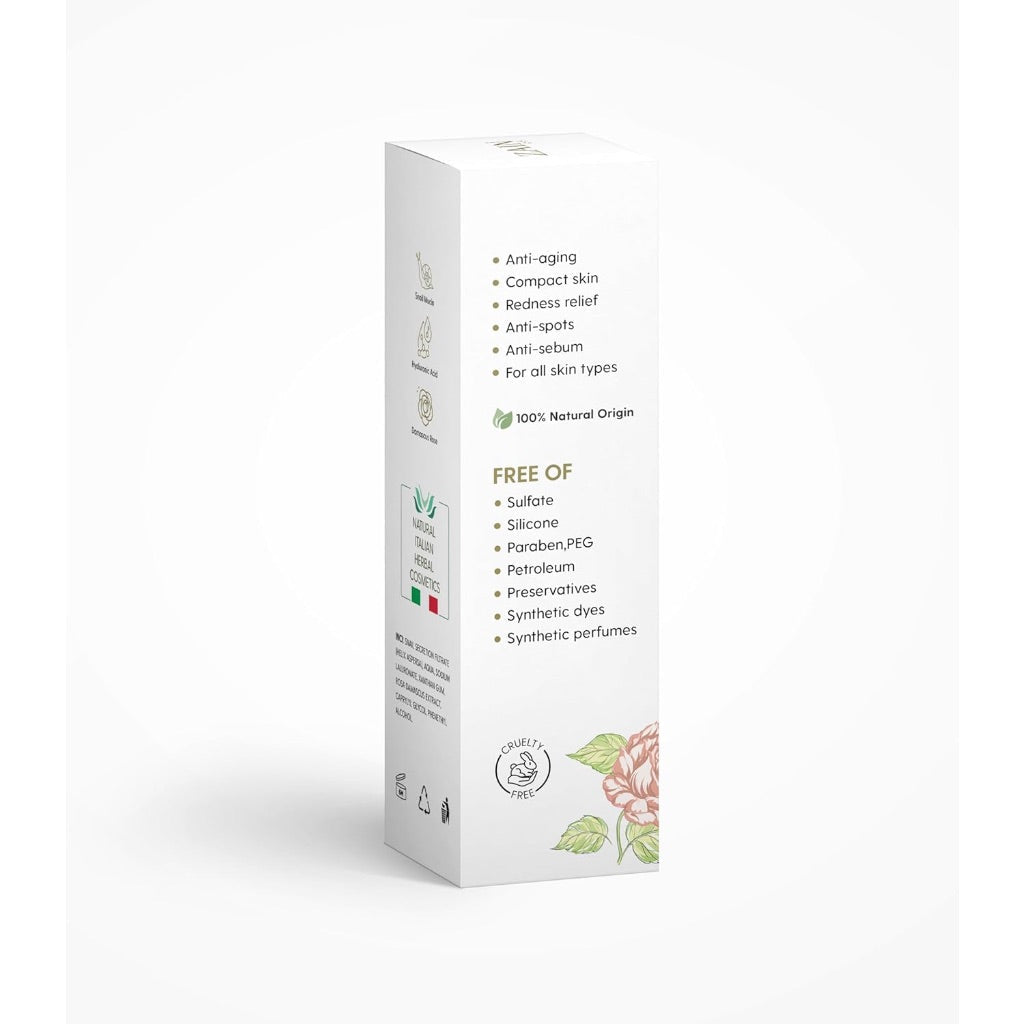 ZAIN1 Snail Mucin Regenerating Face Serum w/Hyaluronic Acid and Damascus Rose for Anti-Aging, Hydration, Radiance, 1 fl. oz.