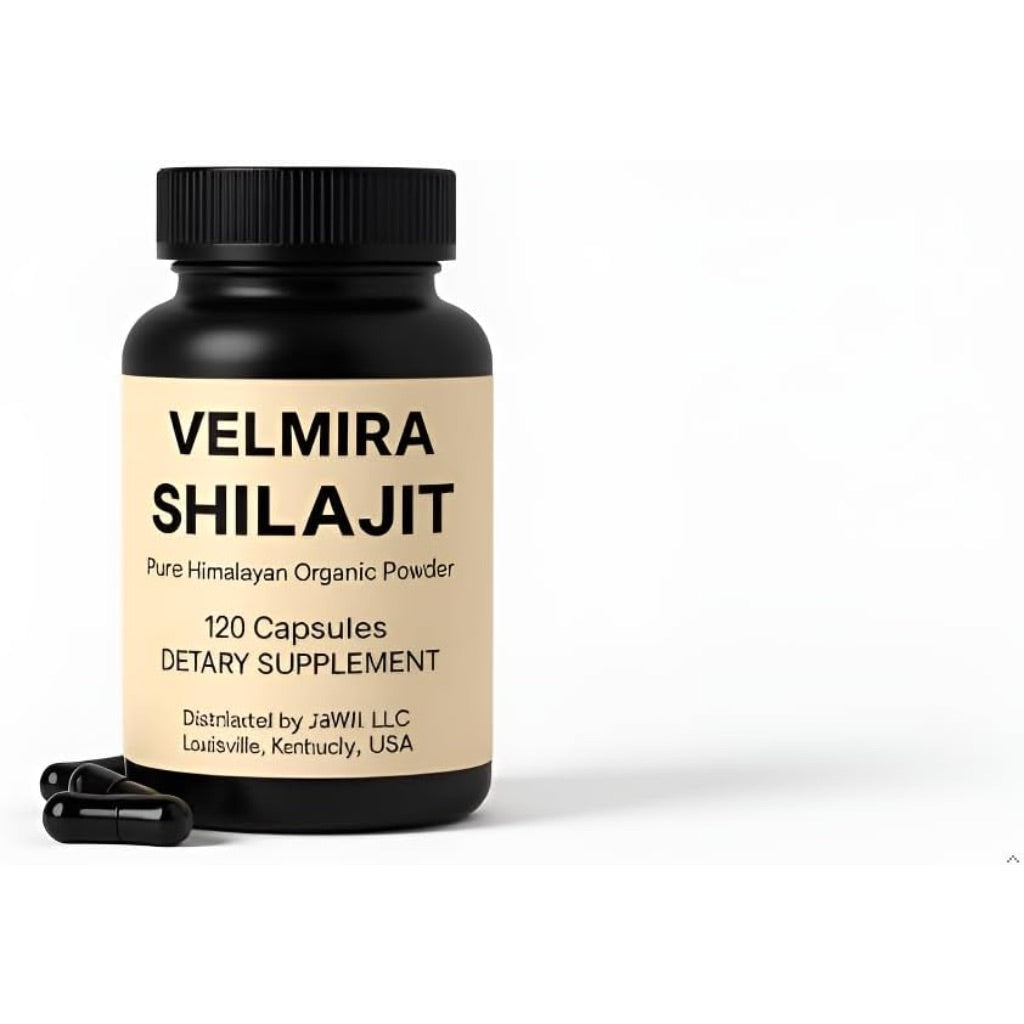 Velmira® Shilajit Himalayan Resin Powder 1000mg, Natural Shilajit for Men & Women 85+ , 120 Capsules | 2-Month Supply