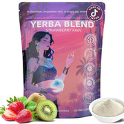 Yerba Mate Tea Instant Powder with Organic Prebiotics/Probiotics, Natural Ingredients - Strawberry Kiwi, 30 Servings