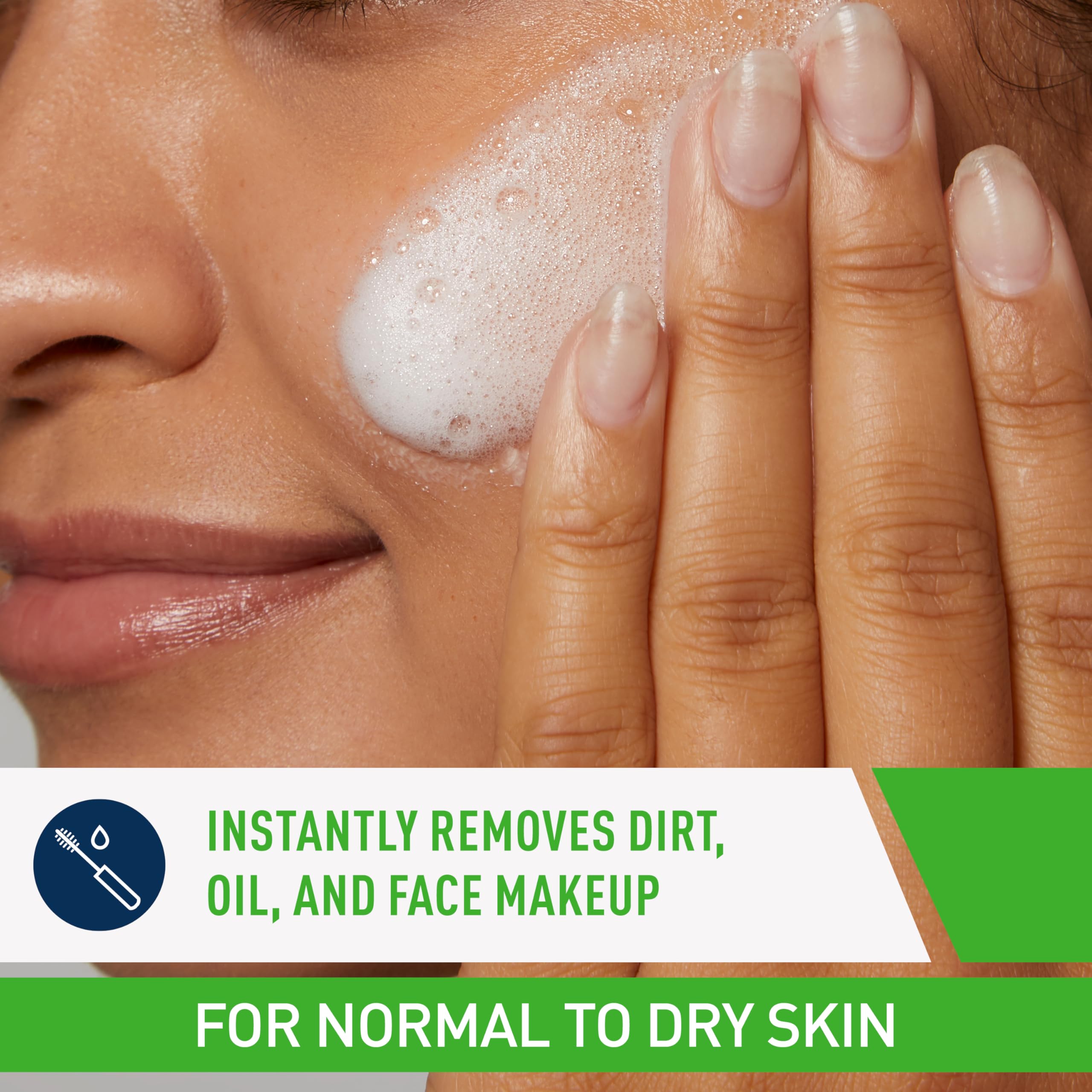 CeraVe Hydrating Cream-to-Foam Cleanser and Makeup Remover for Normal to Dry Skin, Fragrance Free - 19 fl. oz.