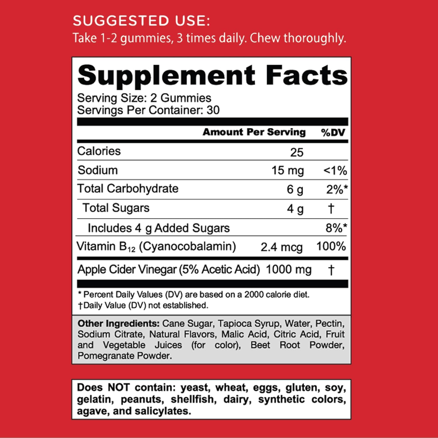 Goli Nutrition Apple Cider Vinegar Vegan Gummies - 60 Count (3 Pack)