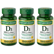Nature's Bounty Vitamin D3 5000 IU Softgels, Rapid Release, Immune Support,  240 Ct x Pack of 3