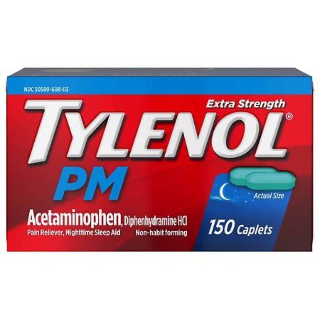 Tylenol PM Extra Strength Acetaminophen 500mg Pain Reliever & Sleep Aid - 150 Caplets
